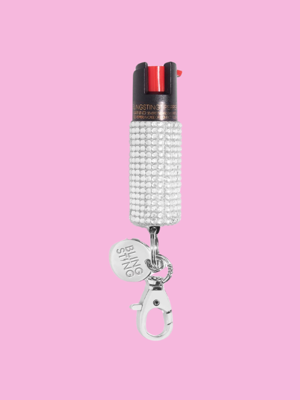 Blingsting Rhinestone Pepper Spray in Silver