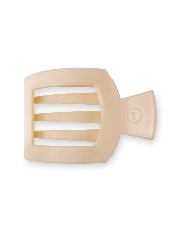 Almond Beige Large Flat Square Clip