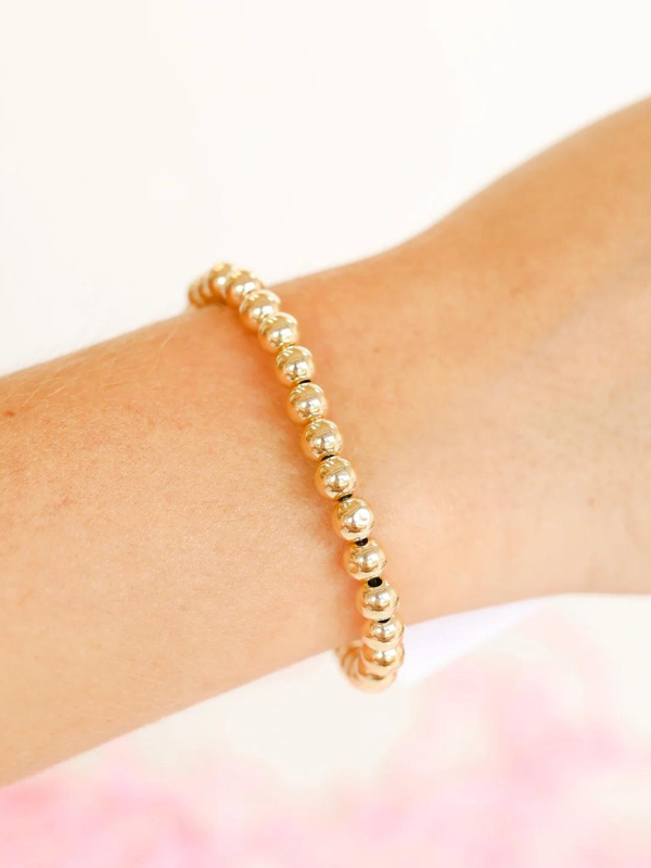 6MM Gold Beaded Bracelet