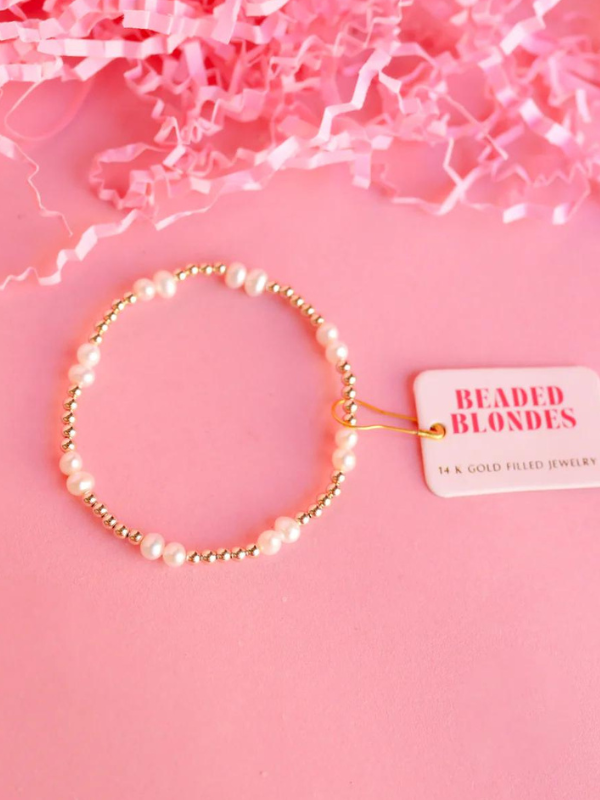 Coastal Pearl Gold Beaded Bracelet