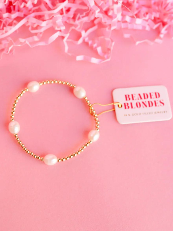 Pearl Poppi Gold Beaded Bracelet