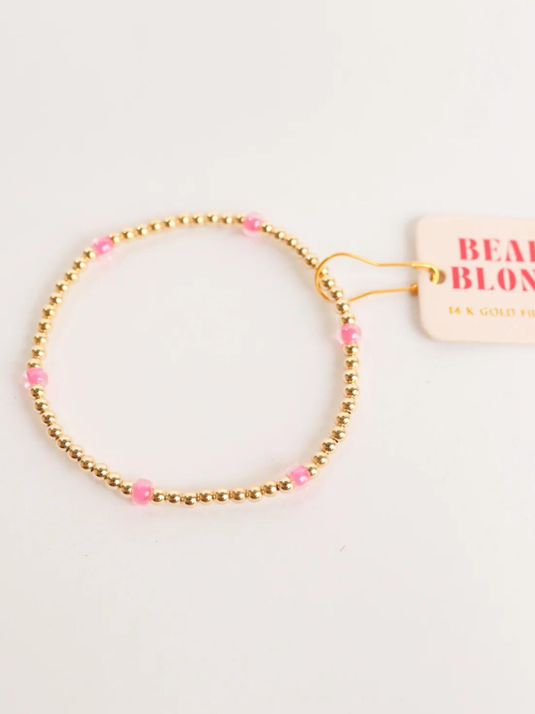 Poppi Beaded Bracelet in Hot Pink