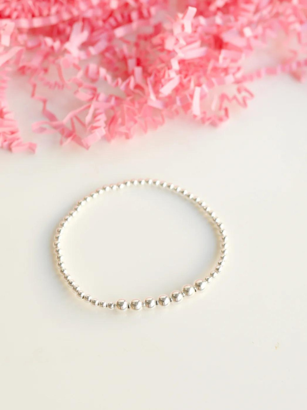 Lucky Silver Beaded Bracelet