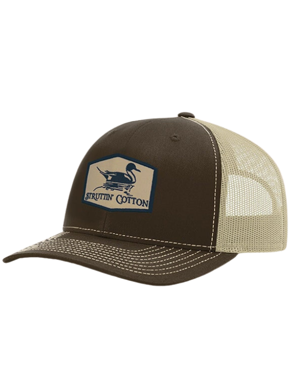 Pintail Patch On Brown Hat by Struttin Cotton