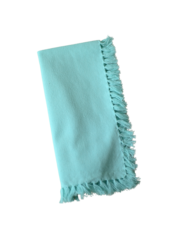 Marley & Luke Wedding Registry - Fringe Napkin in Aruba Blue