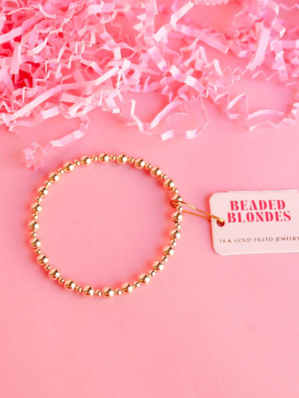 Extended Katy Gold Beaded Bracelet