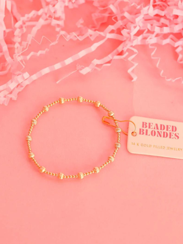 June Gold Fluted Beaded Bracelet