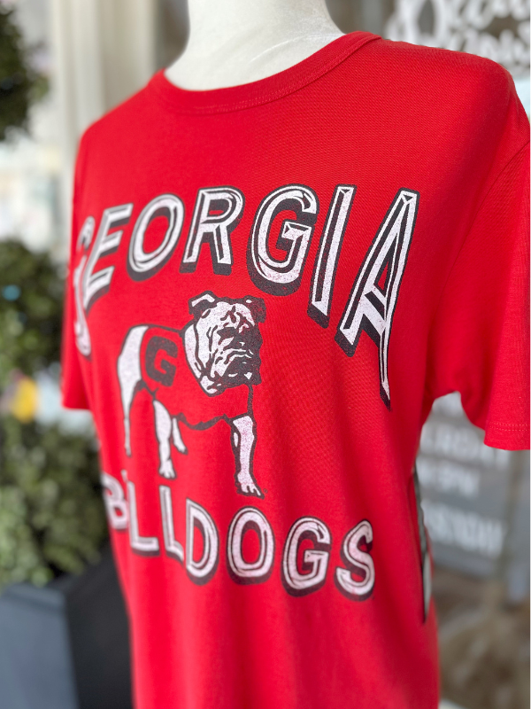 Georgia Bulldog Racer Red Fan Out Franklin Tee