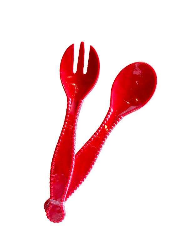 Red Melamine Servers (2 pieces)