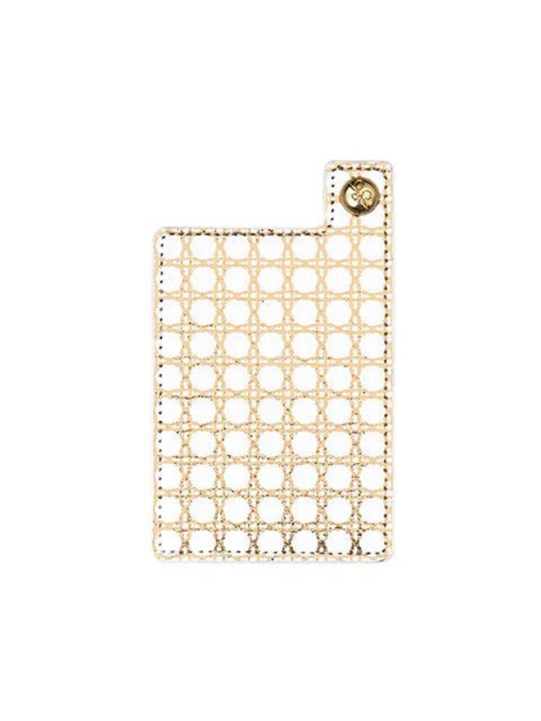 Gold Metallic Caning Expandable Phone Pocket