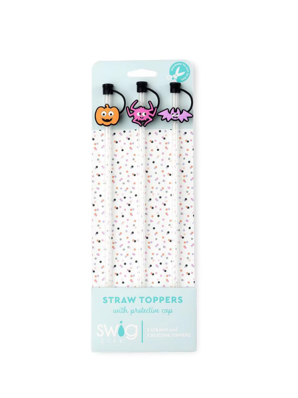 Sweet and Spooky Straw Toppers with Protective Cap by Swig Life