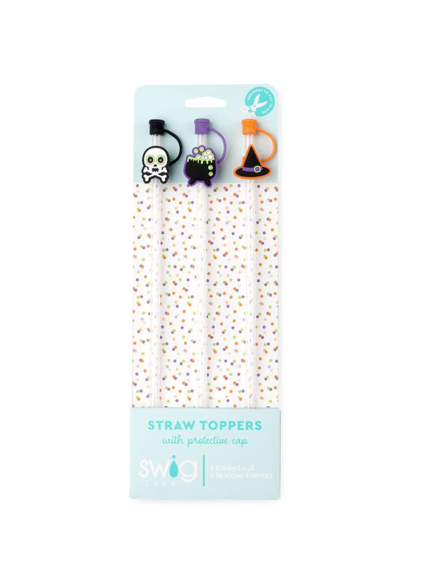 Halloween Witch Straw Toppers with Protective Cap by Swig Life