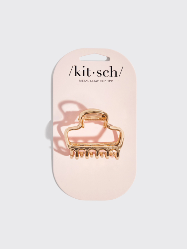 Gold Medium Open Shape Puffy Claw Clip by Kitsch