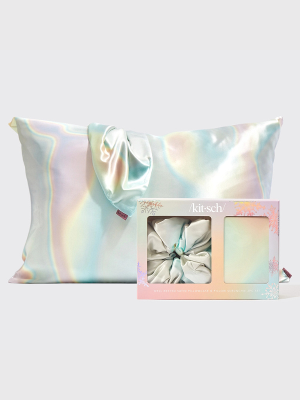 Holiday Satin Pillowcase and Pillow Scrunchie 2pc - Aura