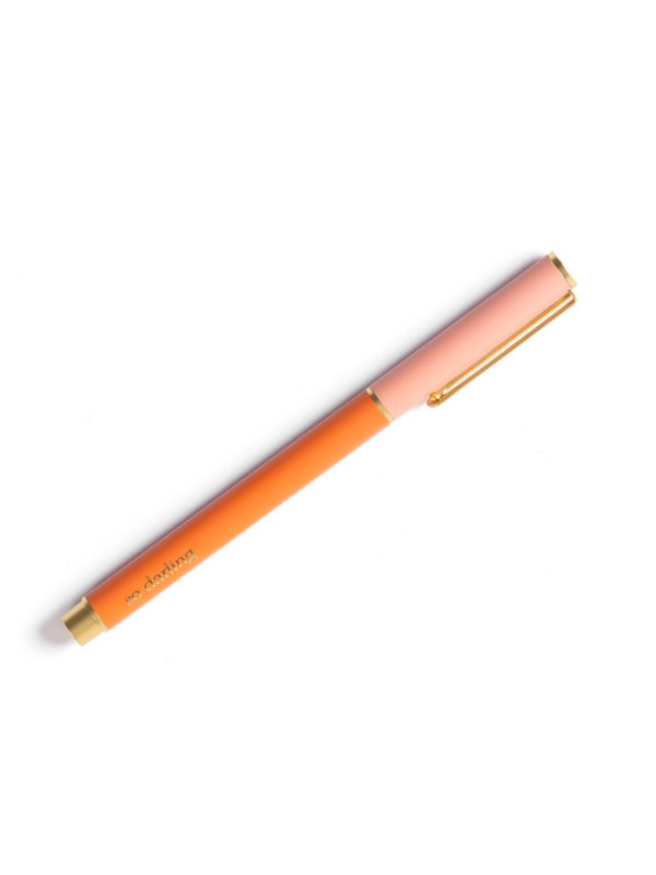 Snap Cap Pen in Coral