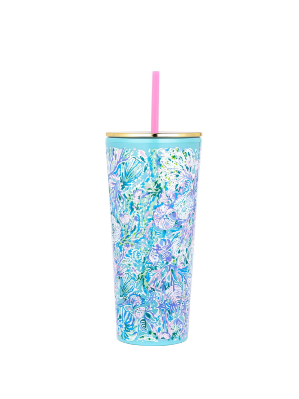 Lilly Pulitzer Tumbler With Straw in Soleil It On Me