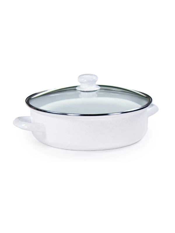 Solid White Saute Pan by Golden Rabbit