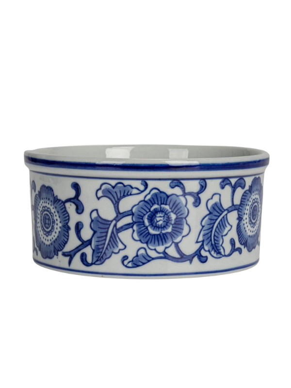 Large Blue & White Pet Bowl