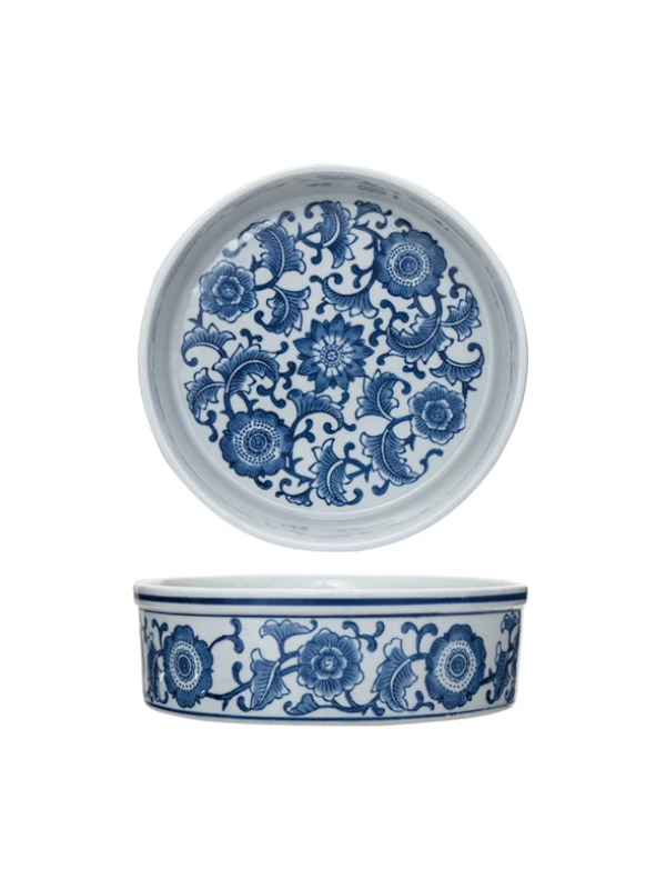 Large Blue & White Pet Bowl