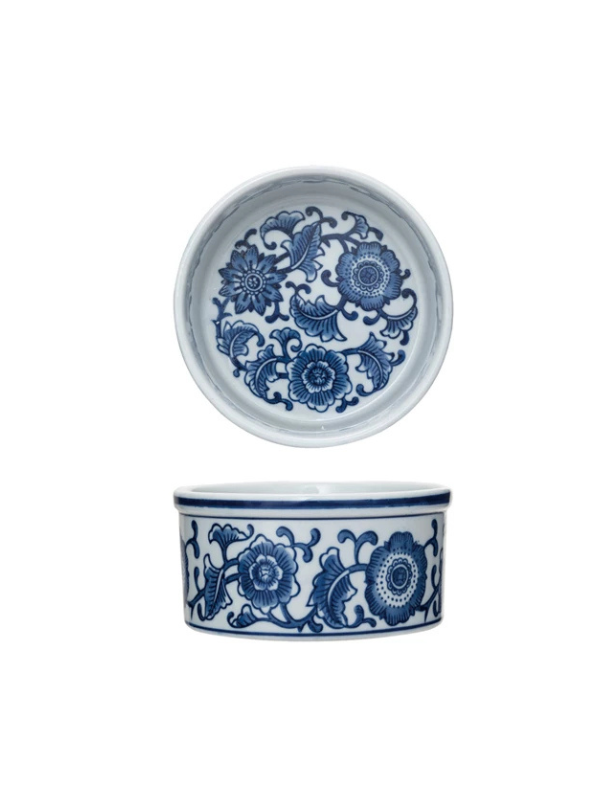 Small Blue & White Pet Bowl