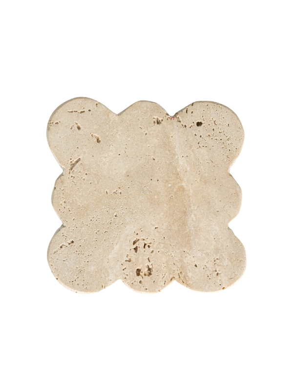 Travertine Coasters w/ Scalloped Edge