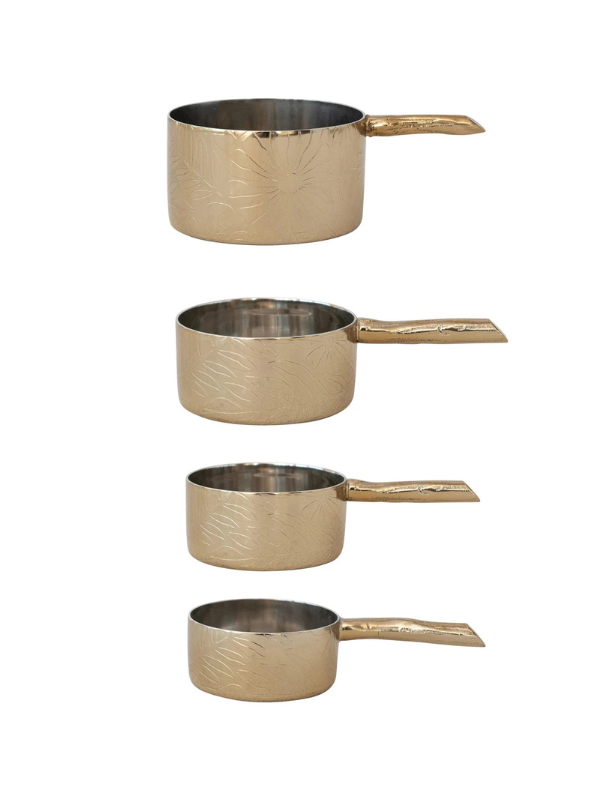Stainless Steel Measuring Cup Set with Twig Handles
