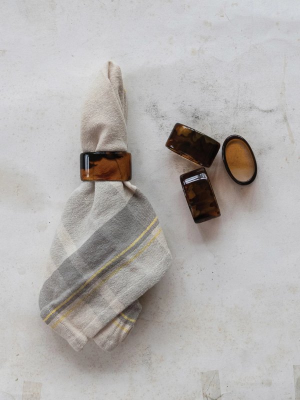 Tortoise Shell Finish Napkin Rings