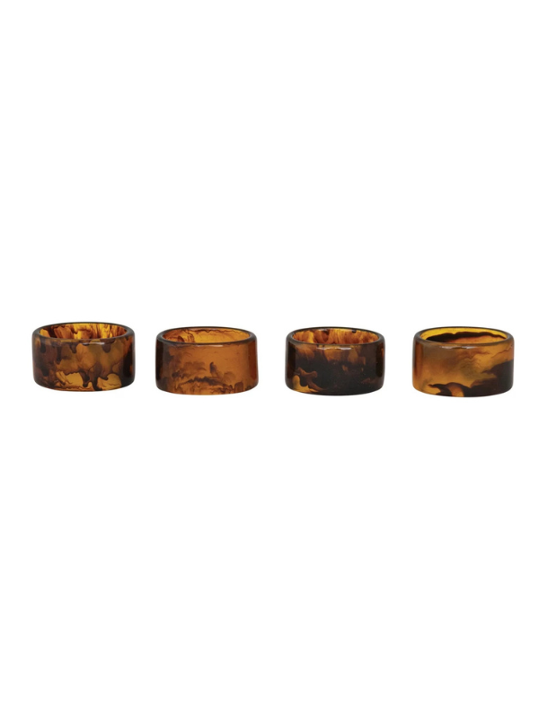 Tortoise Shell Finish Napkin Rings