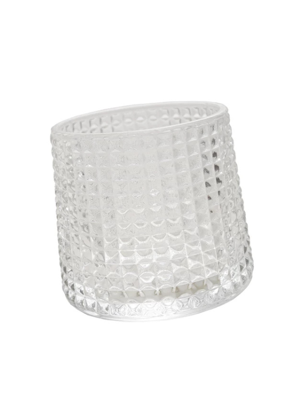 Embossed Spinning Whiskey Drinking Glass