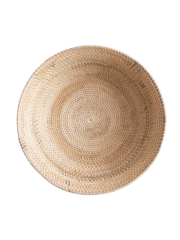 Natural Hand-Woven Rattan Footed Bowl