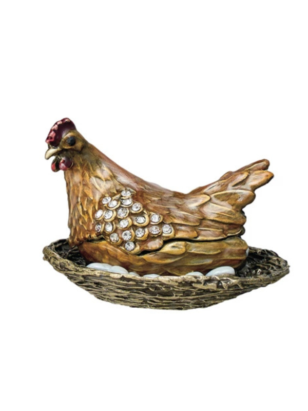 Hen On A Nest Trinket Box