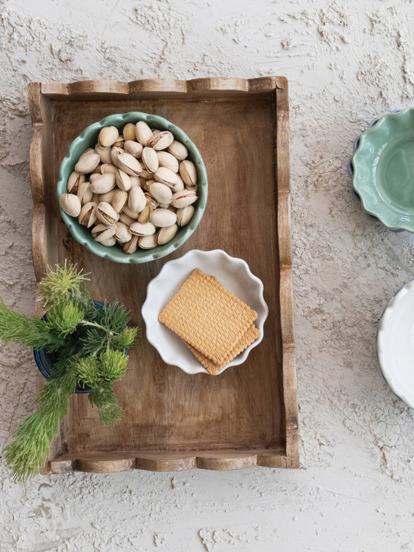 Mango Wood Scalloped Tray