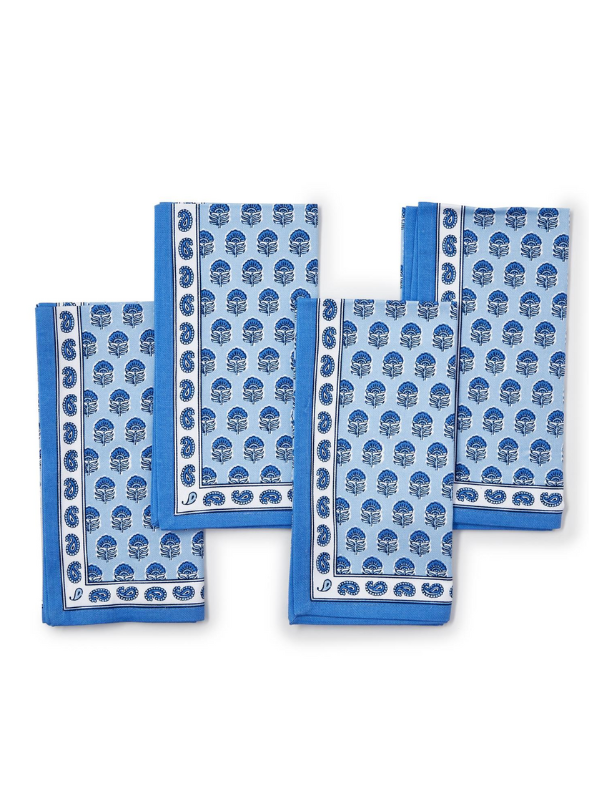 Chinoiserie Blue Block Napkin Set