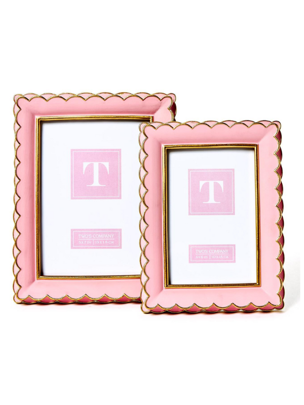 Pink Scalloped Picture Frames