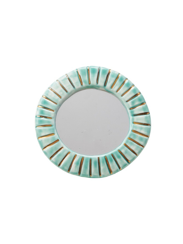 Mint & Gold Stoneware Mirror