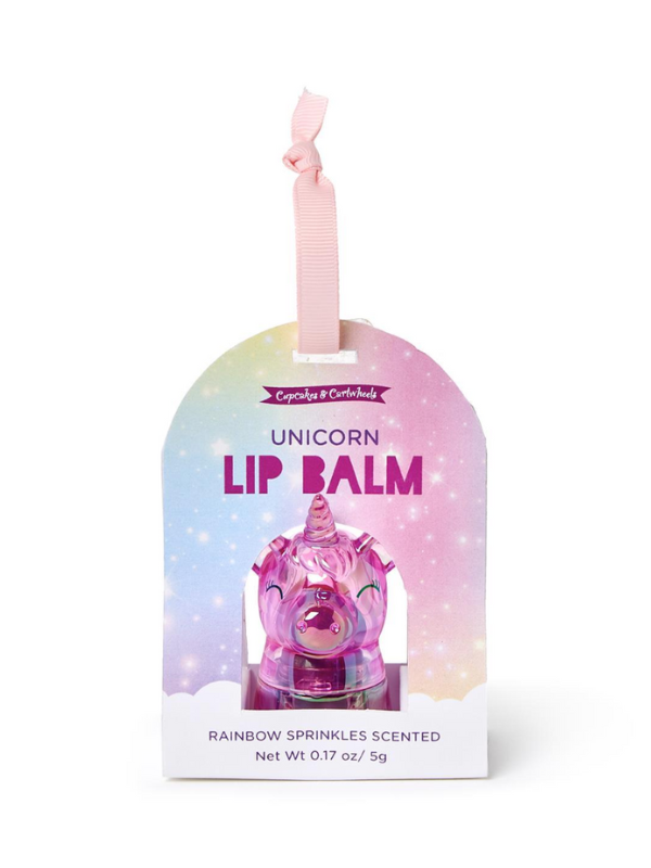 Iridescent Unicorn Swirl Lip Balm with Rainbow Sprinkles