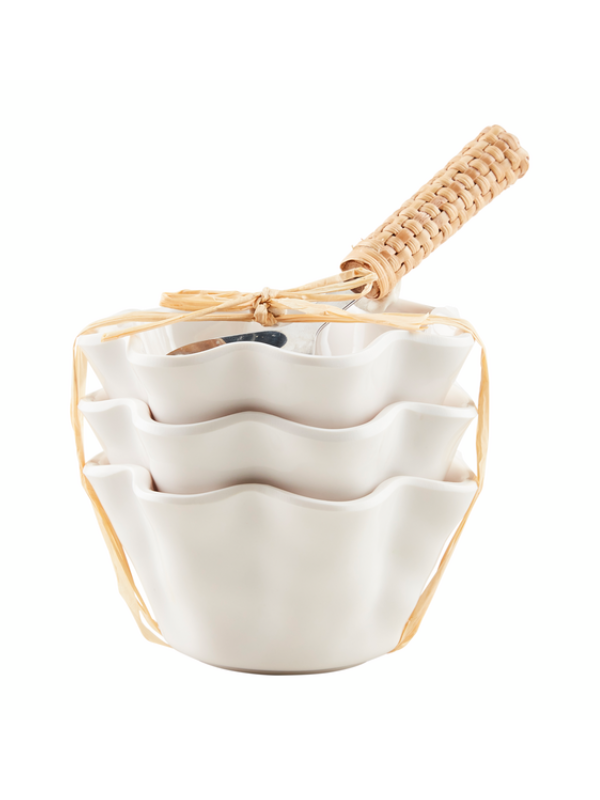 Ruffled Melamine Tidbit Set