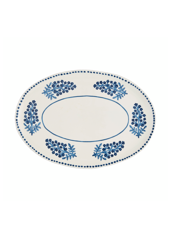 Blue Block Print Platter
