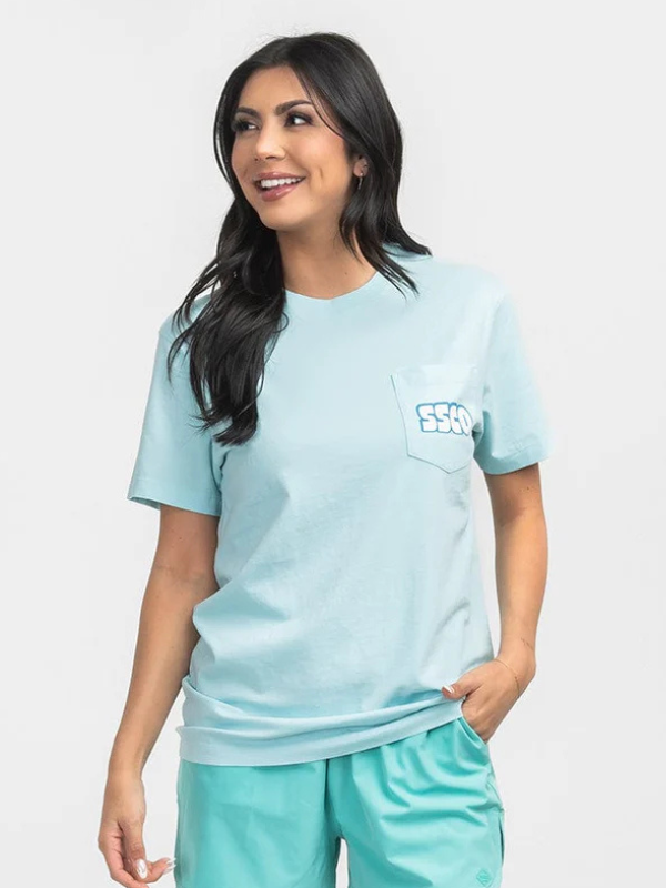 Sunset Cruise Tee in Aquamarine By Southern Shirt Co.