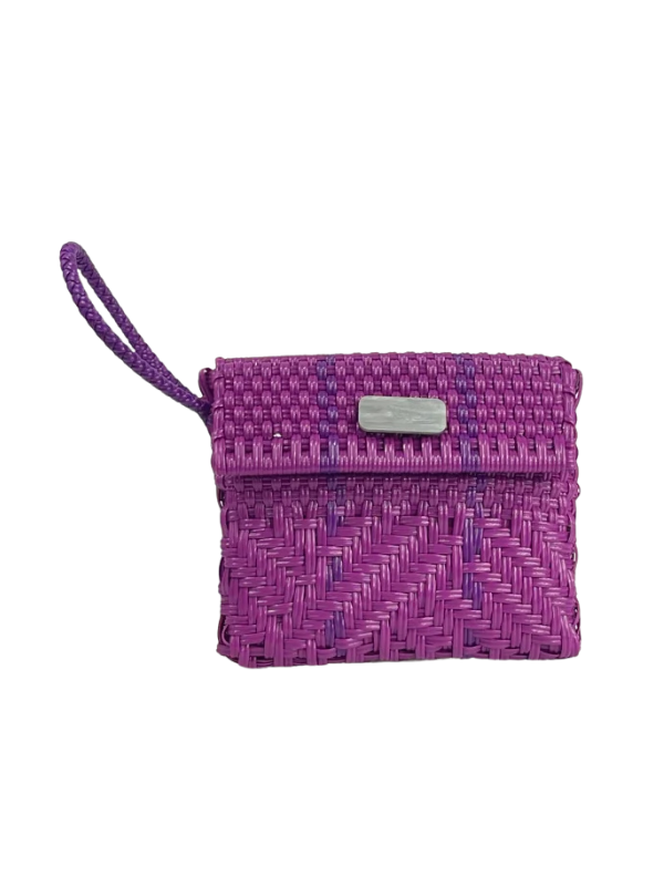 Glimmer Purple Upcycled, Handwoven, Wristlet By Maria Victoria