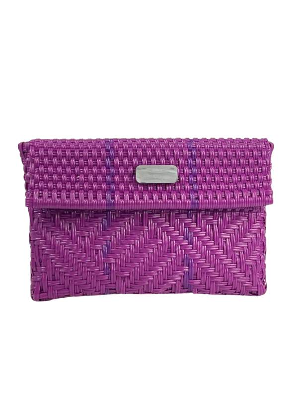 Glimmer Purple Upcycled, Handwoven Clutch By Maria Victoria