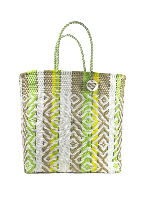 Citrus Upcycled, Handwoven Small Tote By Maria Victoria