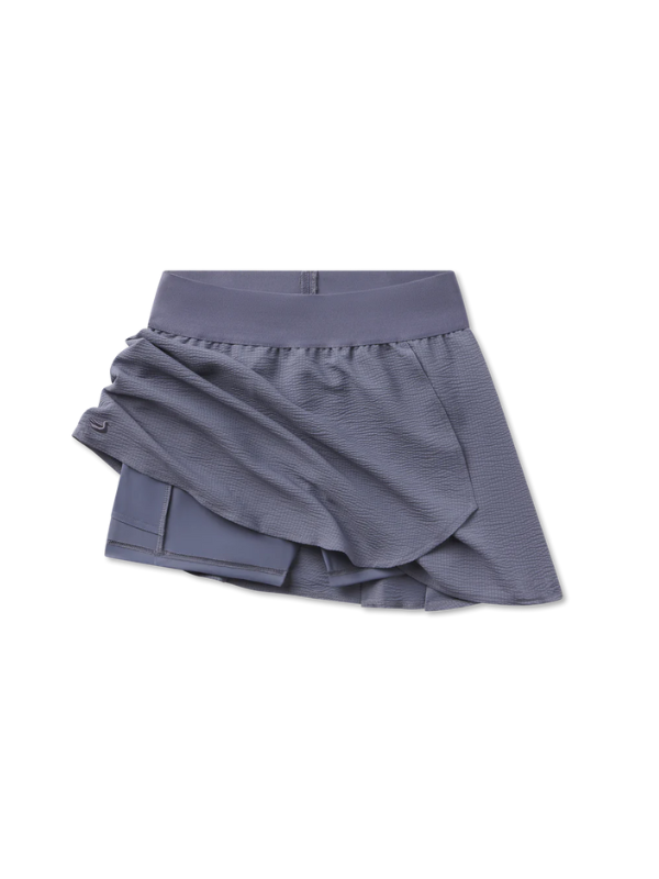 Selby Seersucker Skirt In Washed Slate By Southern Marsh