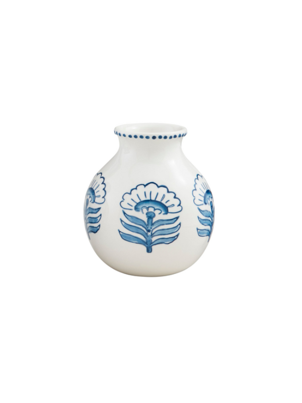 Small Blue Floral Print Vase