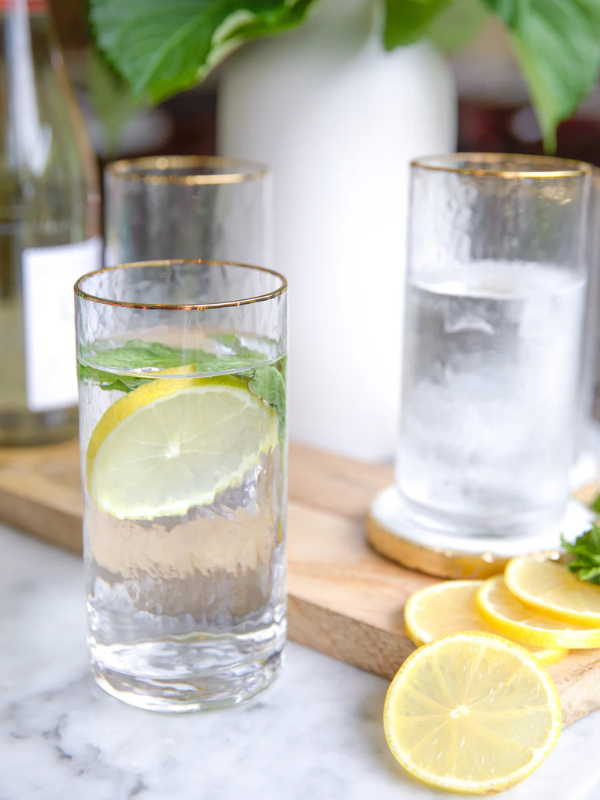 Hammered Glass Water Glass