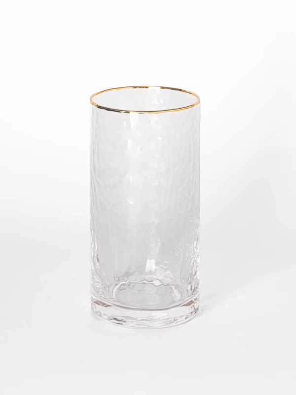 Hammered Glass Water Glass