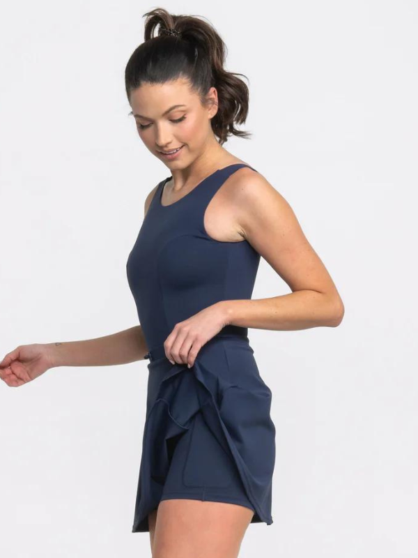 Lined Performance Dress in Classic Navy by Southern Shirt Co.