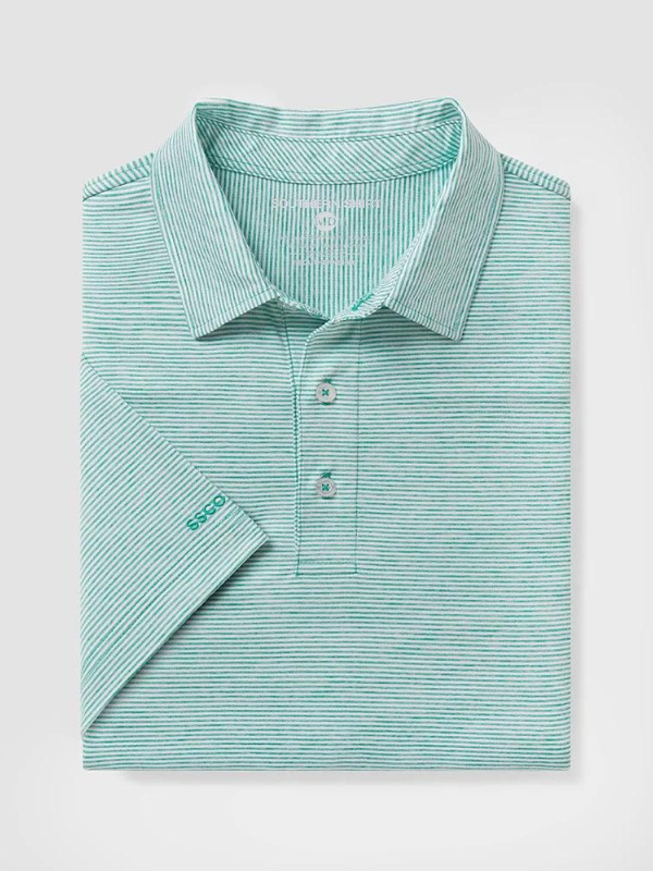Heather Madison Stripe Polo in Fairway Green by Southern Shirt Co.