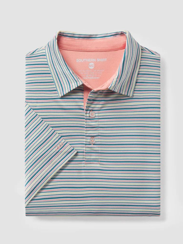 Youth Sawgrass Stripe Polo in Biscay Bay by Southern Shirt Co.