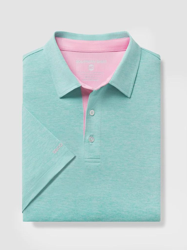 Youth Grayton Heather Polo in Tide Pool by Southern Shirt Co.